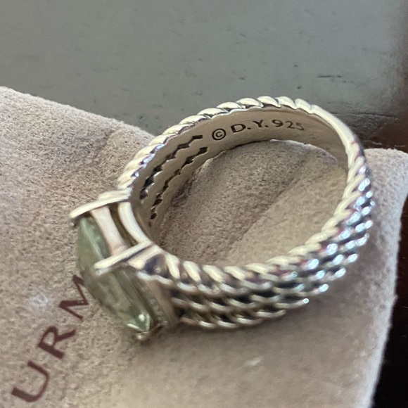 David Yurman ring/Petite Wheaton® Ring with Prasiolite and Pavé Diamonds - Picture 12 of 13